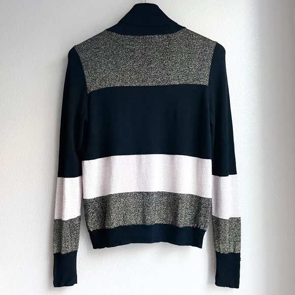 Ann Taylor - Turtleneck Sweater Holiday Sparkle Colorblock - Picture 4 of 7
